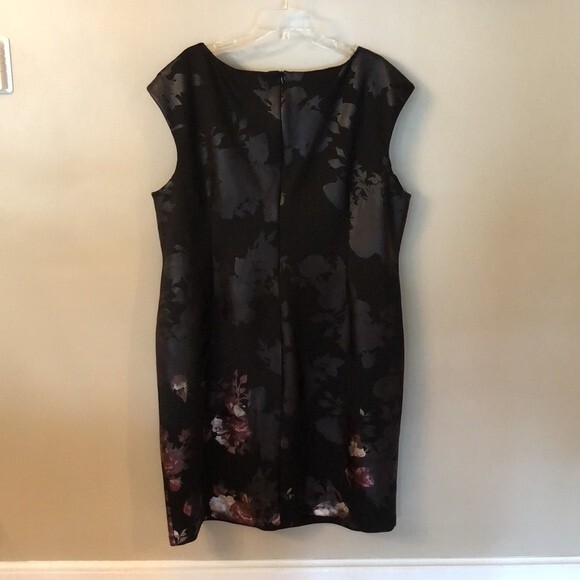 CONNECTED APPAREL SIZE 24W BLACK SLEEVELESS FLORAL POLYESTER DRESS - Picture 5 of 9